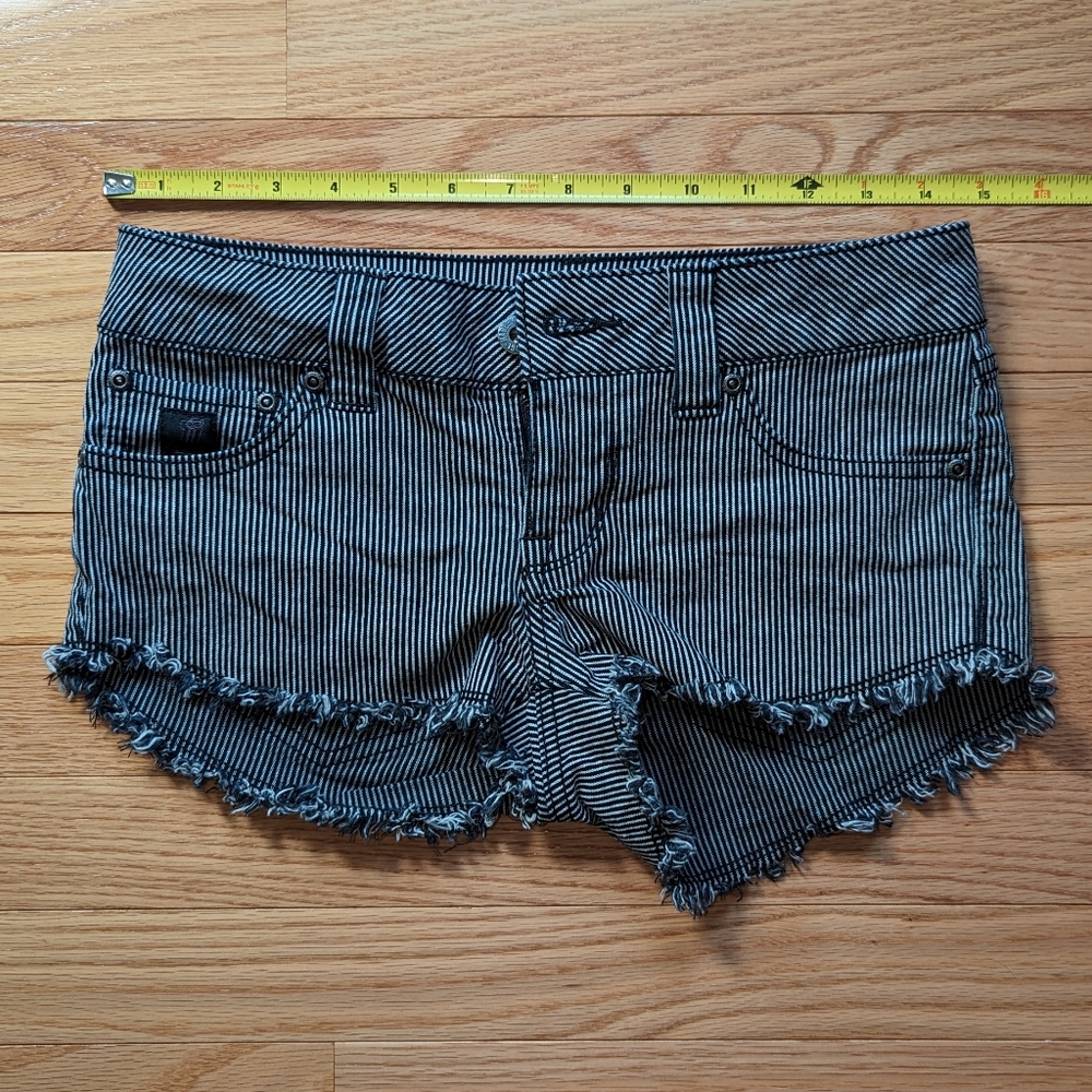 Harley-Davidson Black and White Striped Jean Shorts
